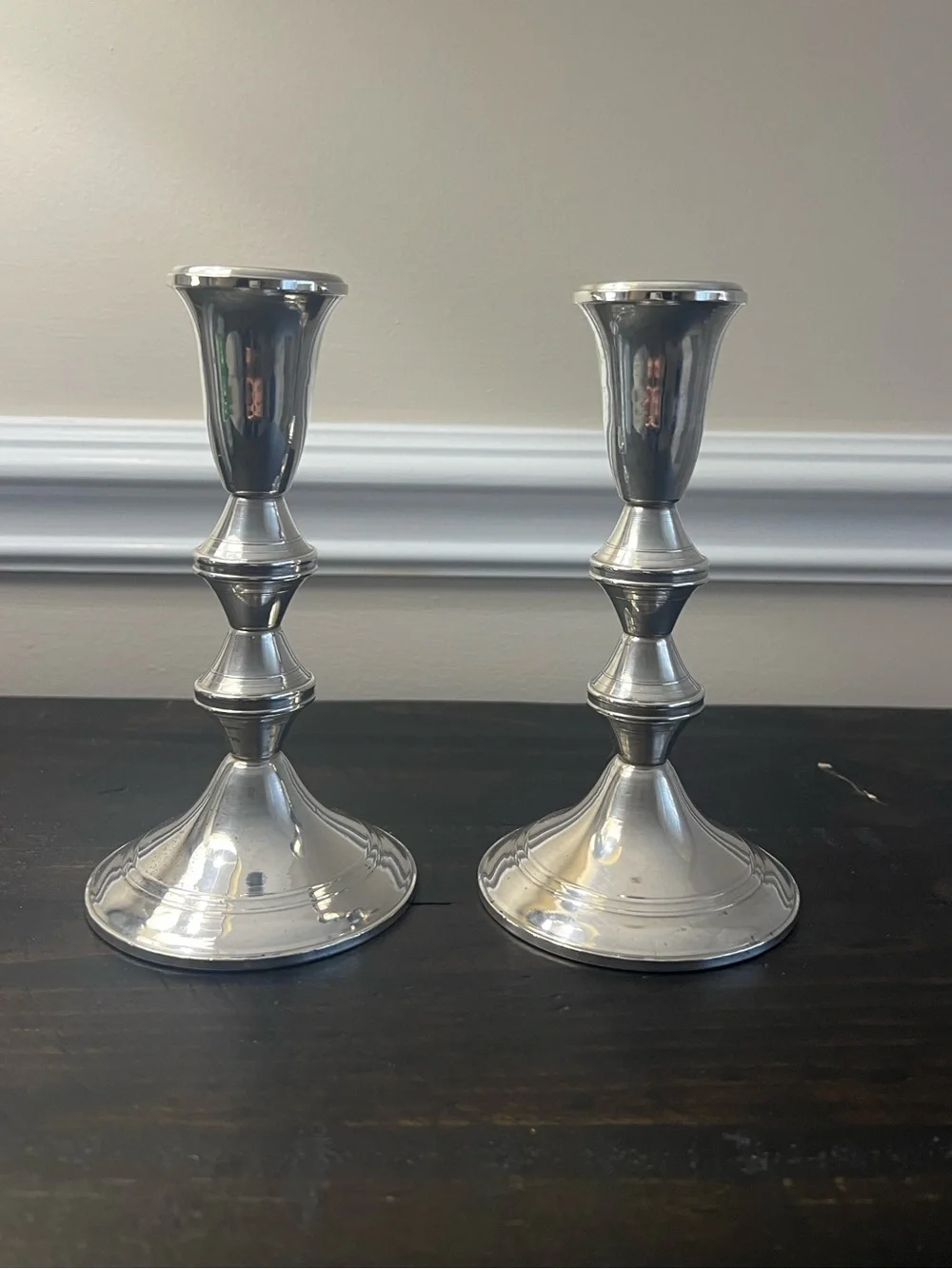 Duchin Weighted Sterling Silver Candlesticks Pair Vintage 7